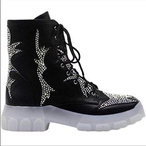 BRAND NEW Crystal Combat Boots